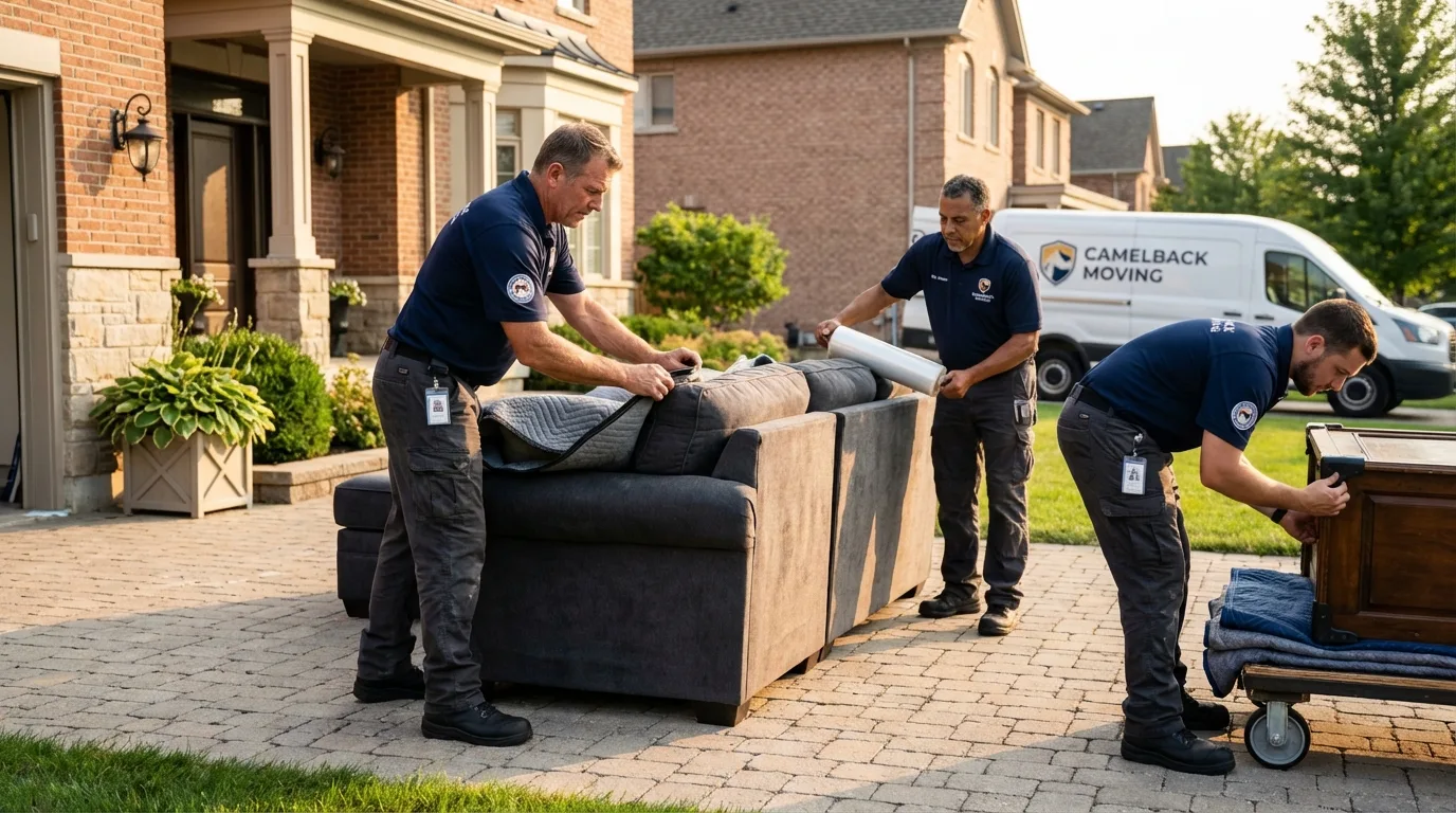 Large estate moving crew wrapping furniture in Pendleton, SC