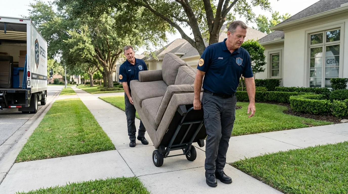 Local residential moving crew loading furniture in Pendleton, SC